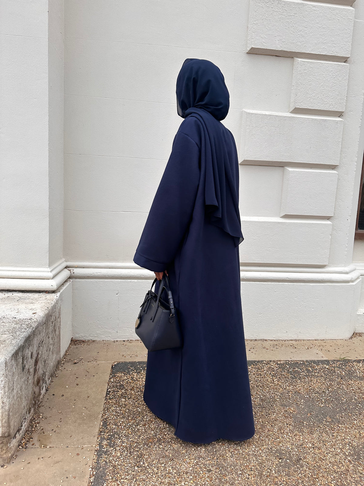 Midnight Navy Wool Abaya Kimono