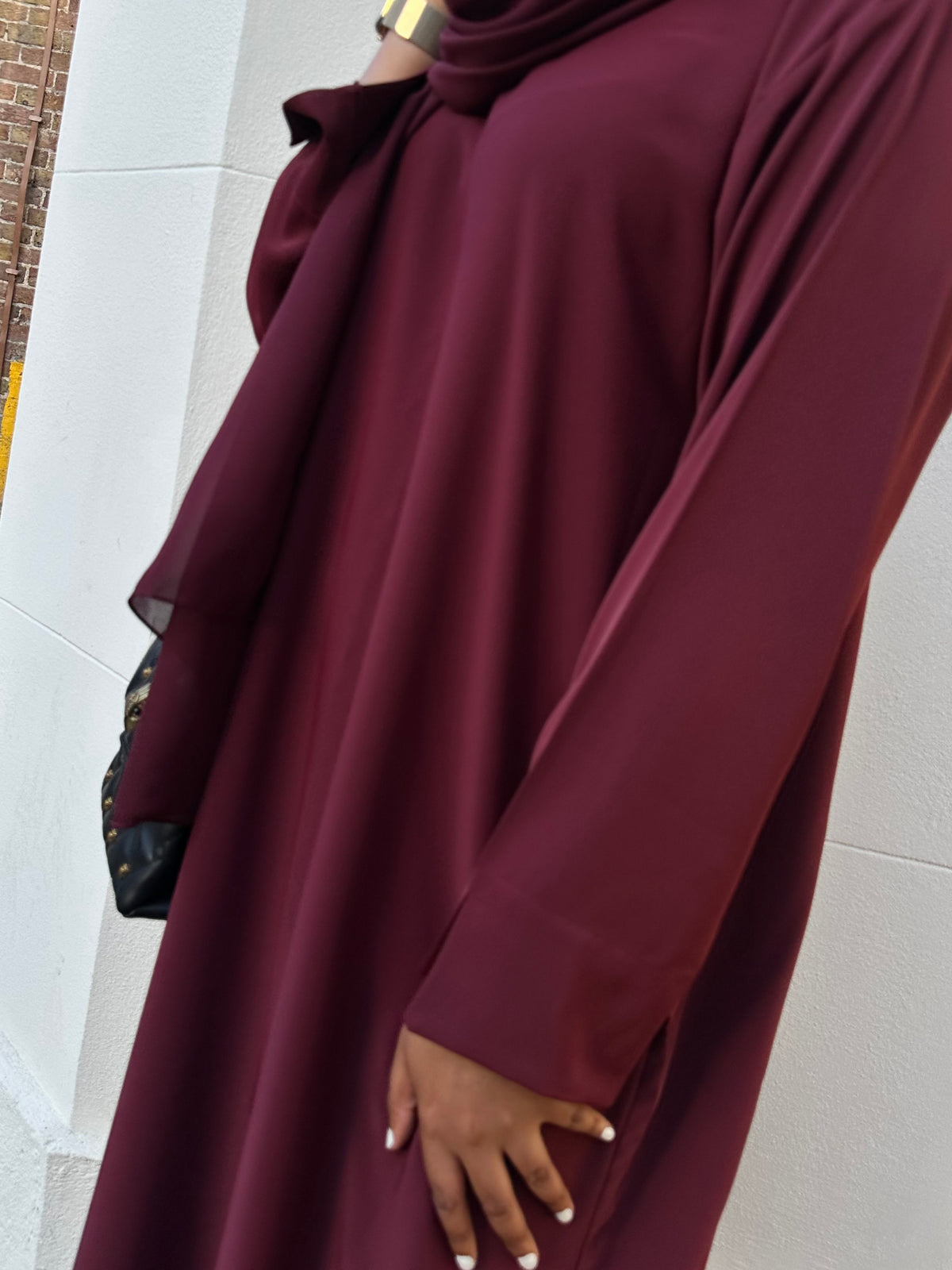 Burgundy Elegance Closed Abaya Set