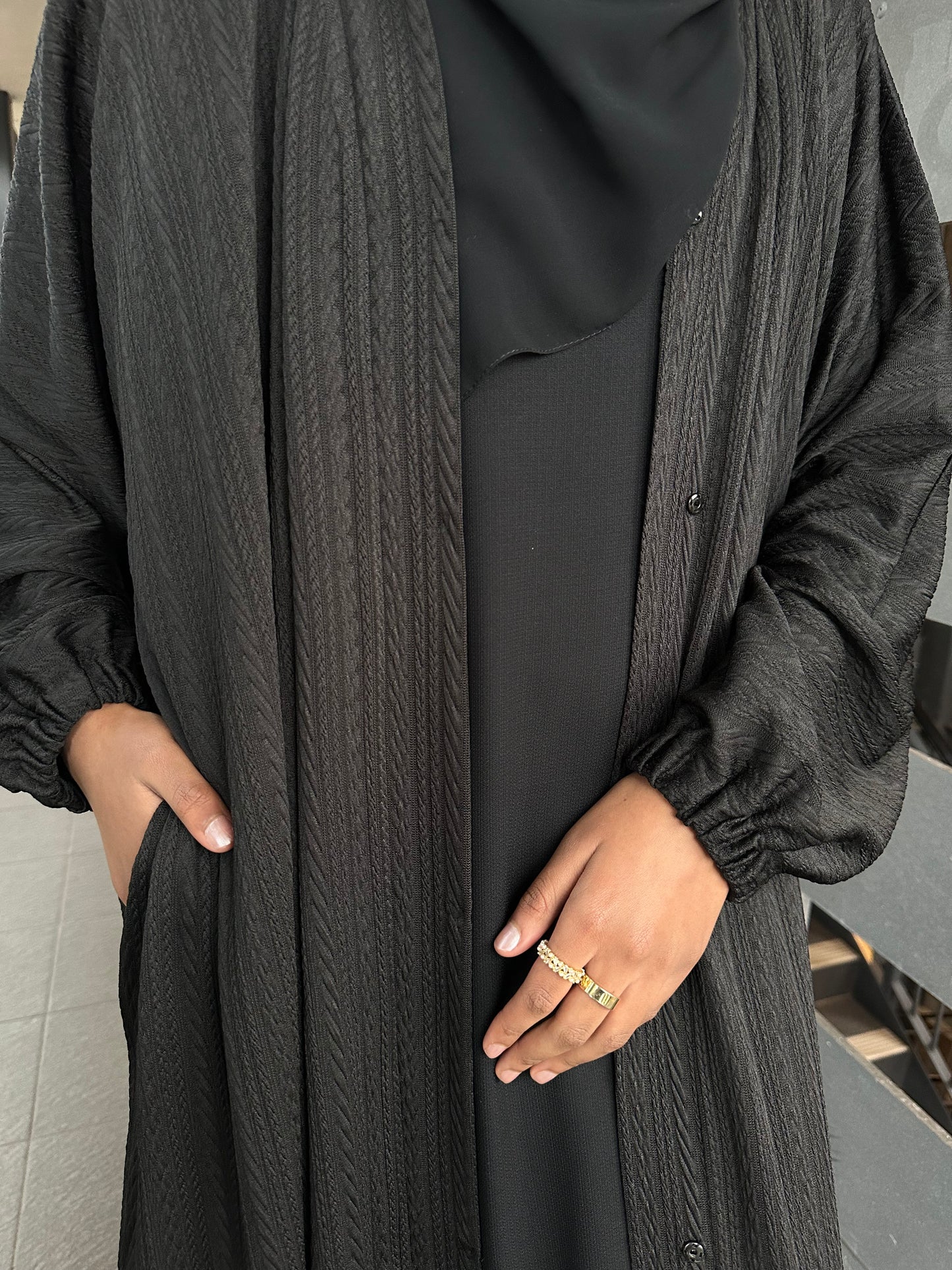 Black Knit Abaya