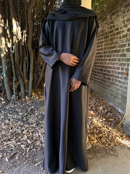 Winter Scuba Suede Closed Abaya Dress