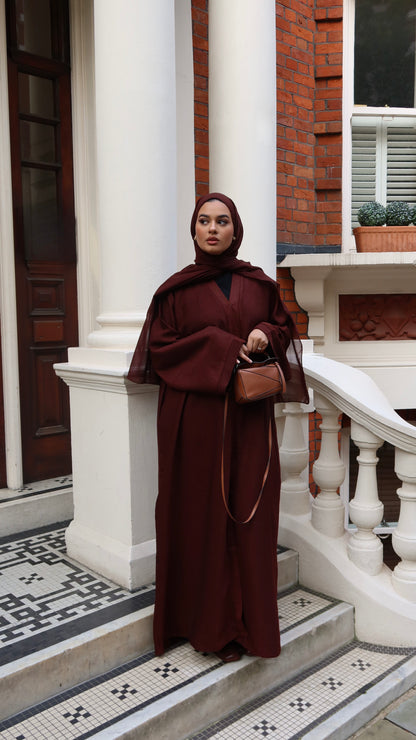 Maroon Frost Abaya