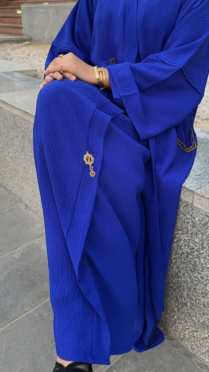 Royal Blue Beads Luxe Abaya Set