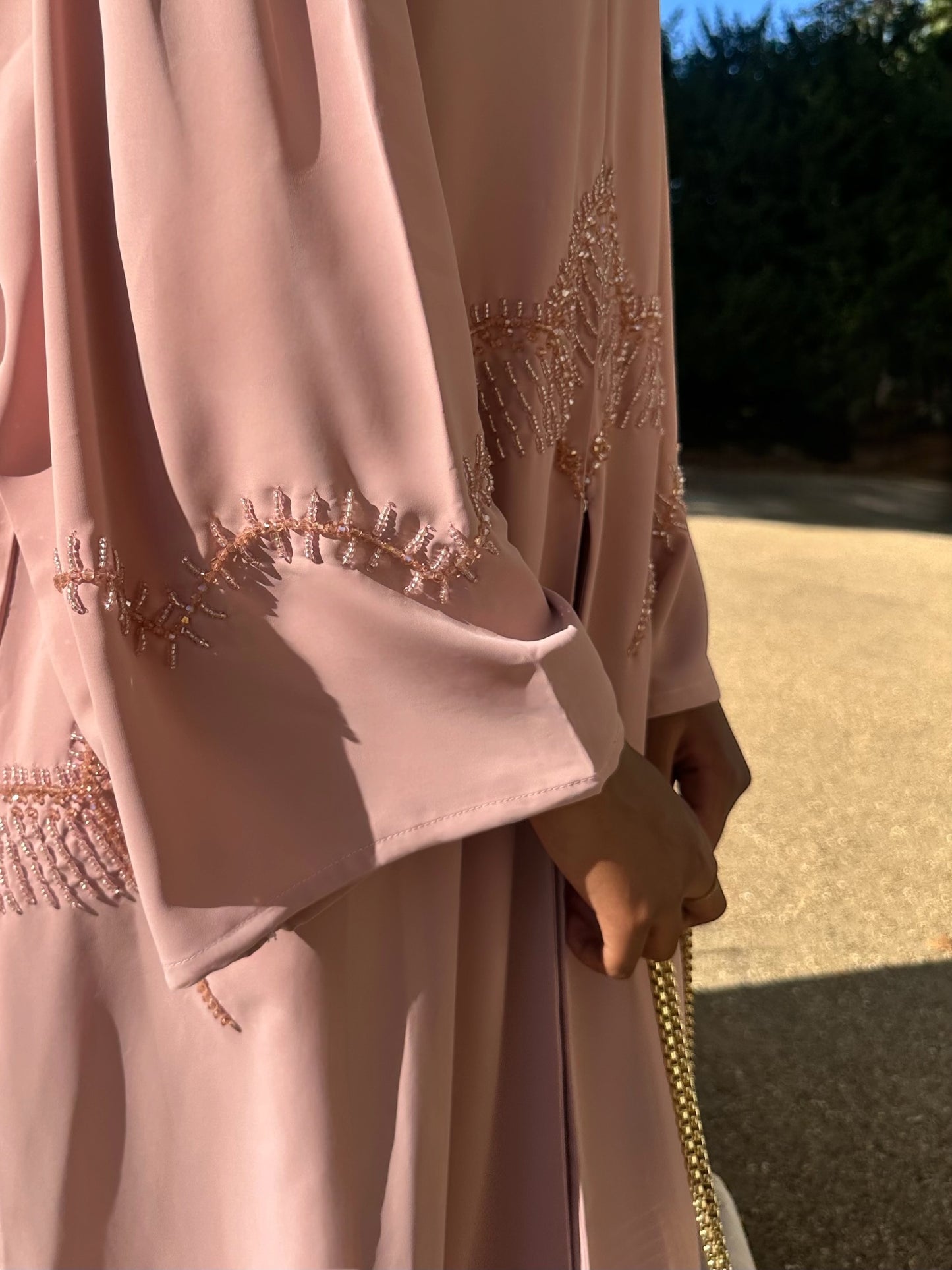 Blush Beaded Abaya