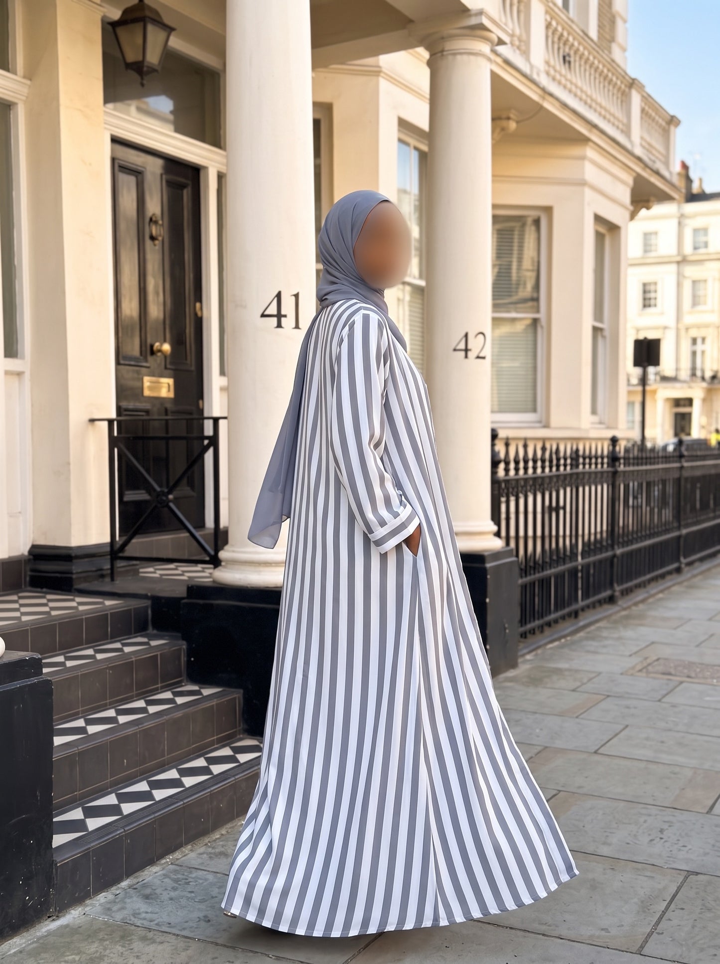 Breeze Stripe Abaya Set