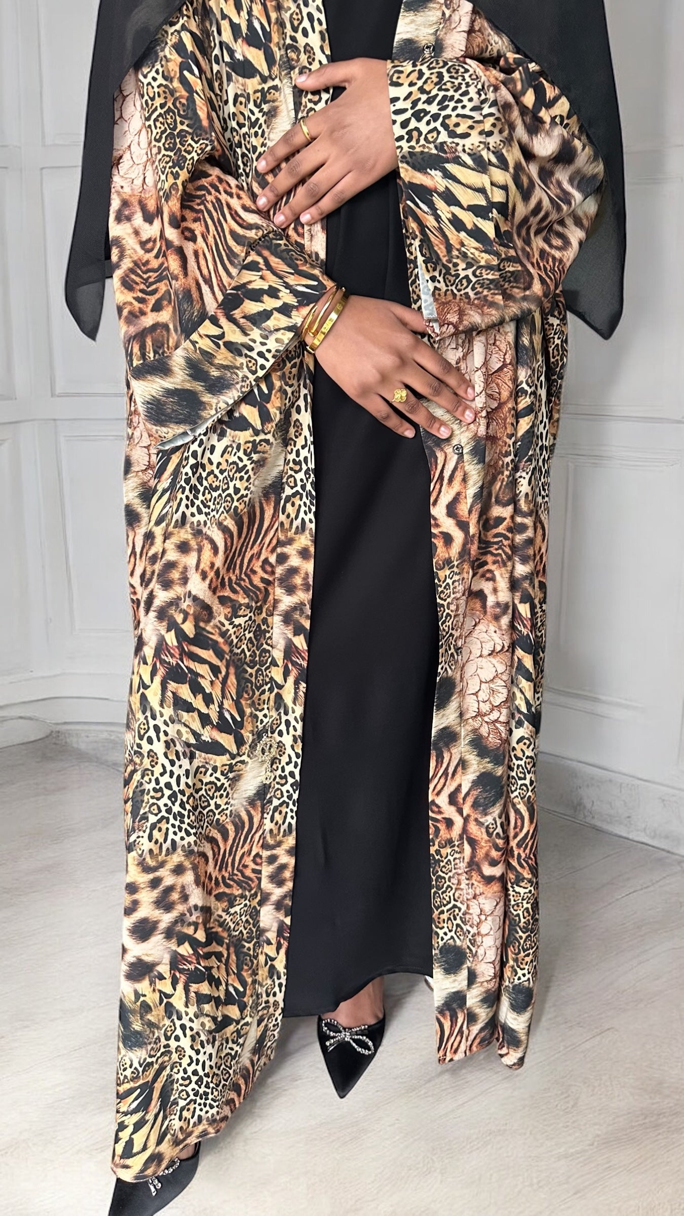 Silken Leopard abaya