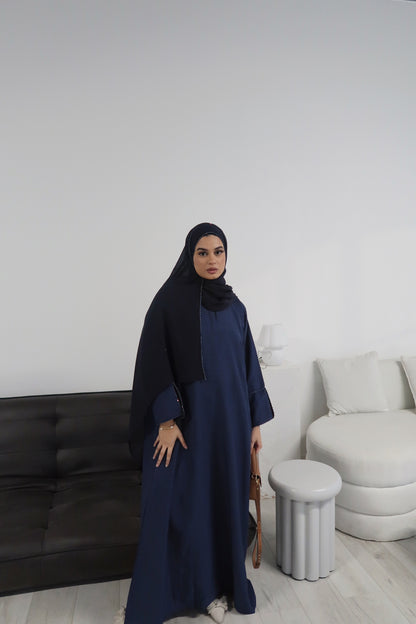 Elegance in Blue Closed Abaya