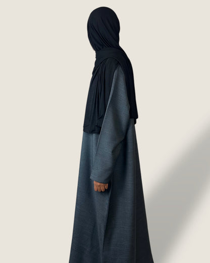 Closed Grey Linen Abaya