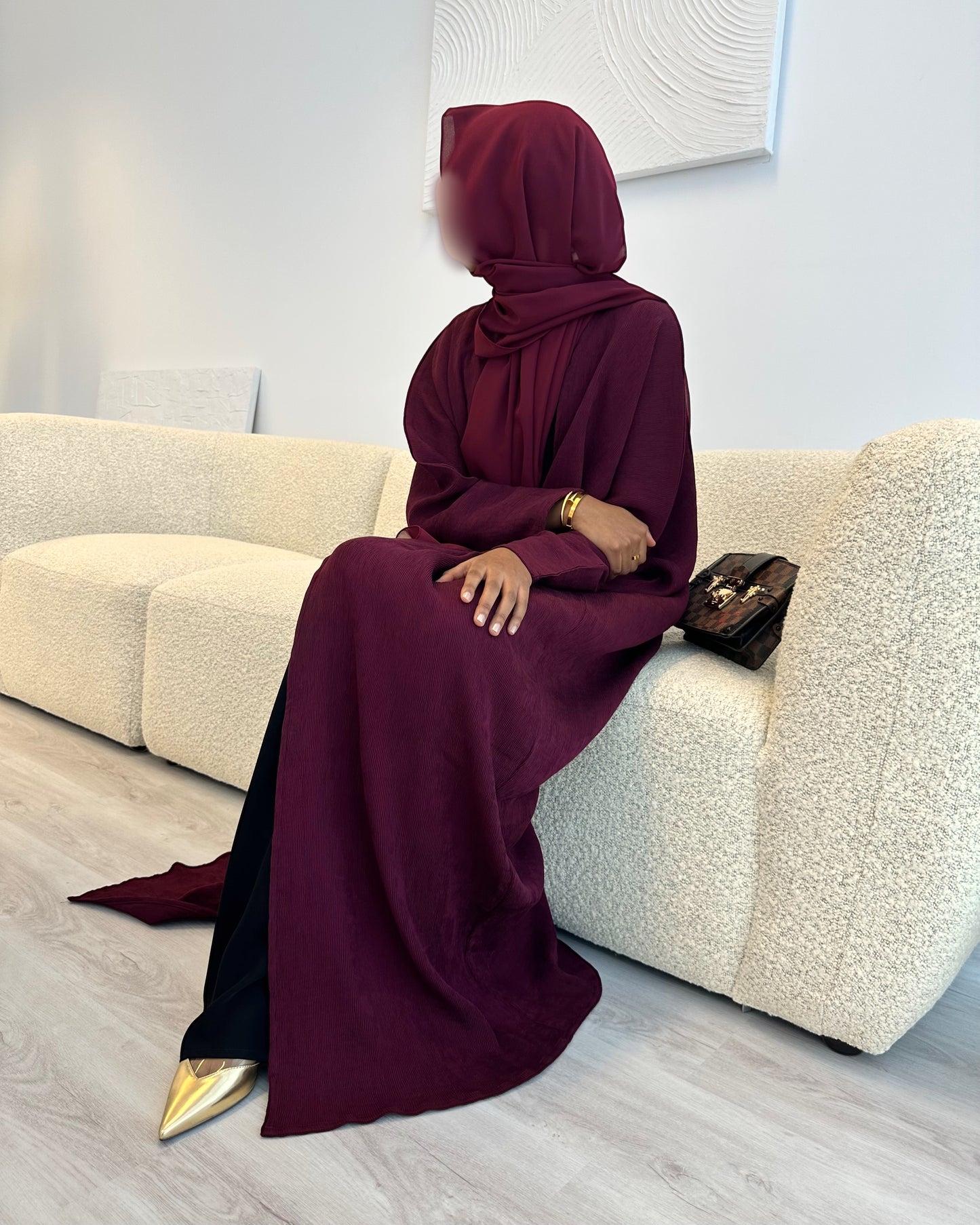 The Burgundy Elegance Abaya Set