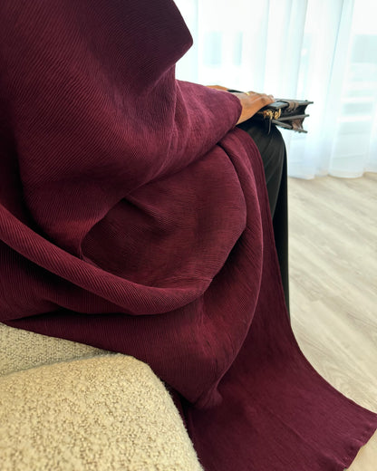 The Burgundy Elegance Abaya Set
