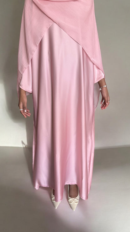 Blush Bloom Velvet Abaya Set