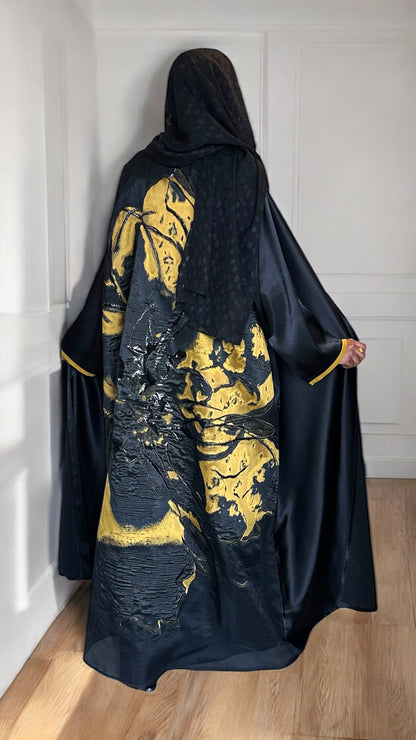 Golden Mustard Bloom Abaya