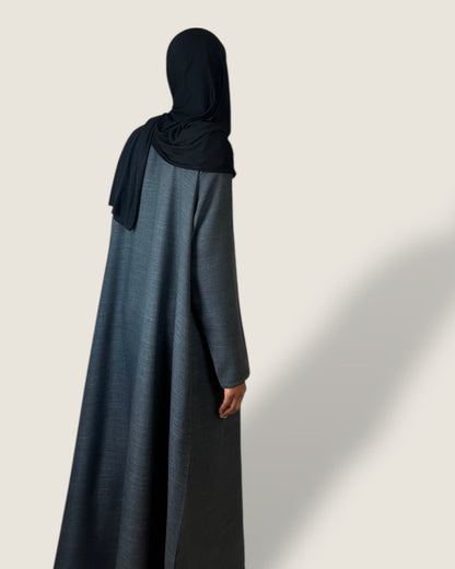 Closed Grey Linen Abaya