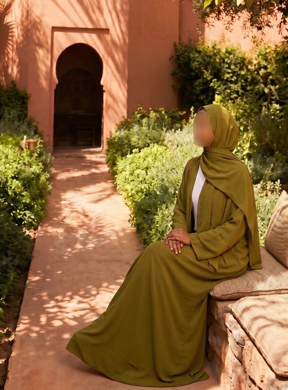 Zaytouna Abaya Set (Olive Green)