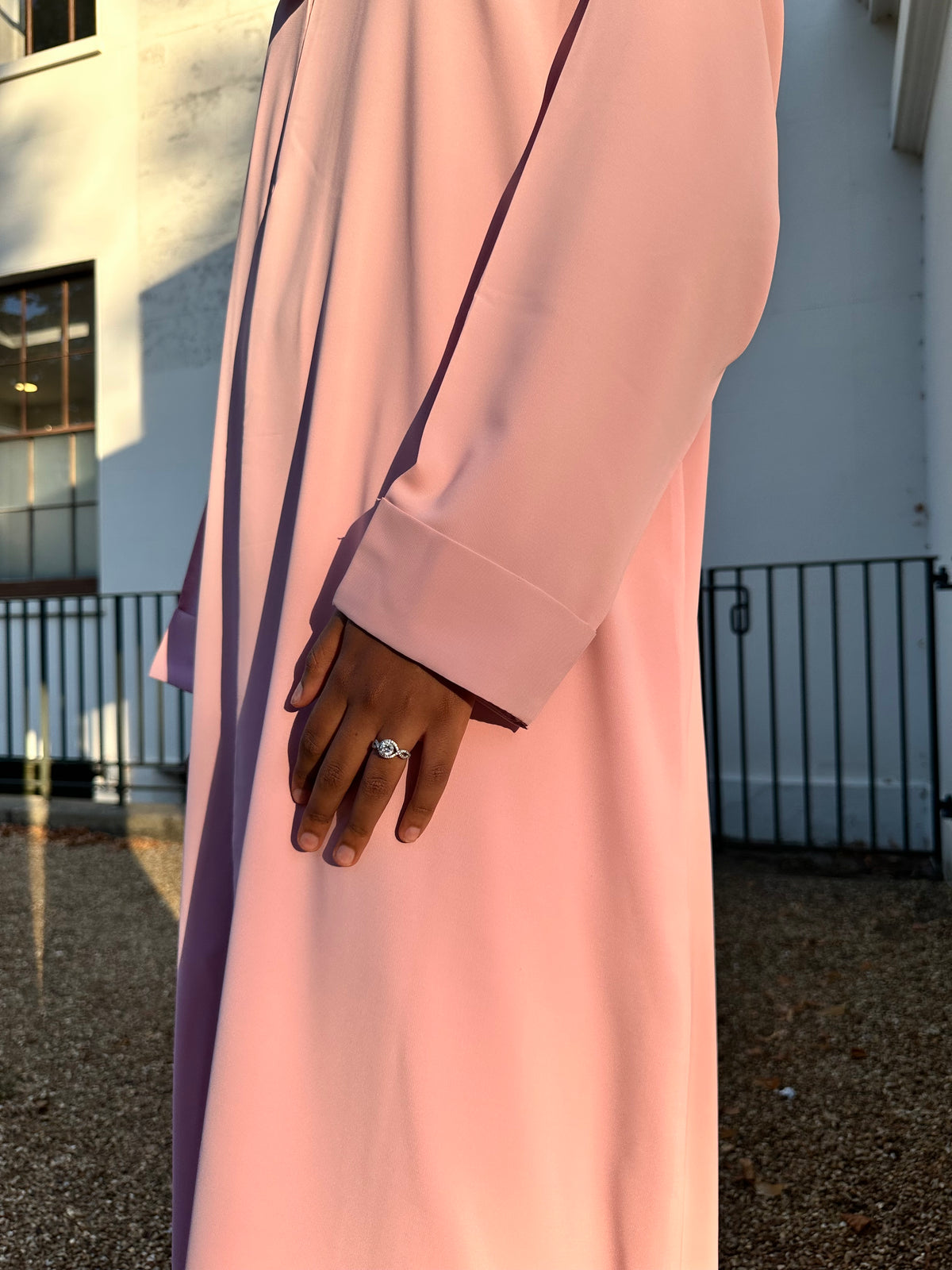 Blush Elegance Open Abaya Set