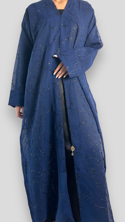 Gilded Floral Elegance Abaya Set