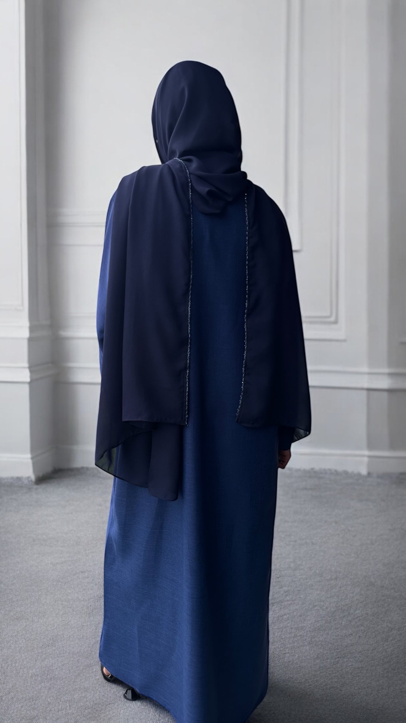 Elegance in Blue Abaya