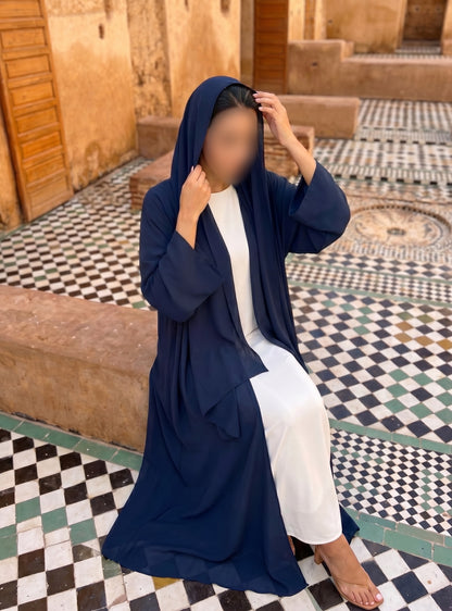 Bahr Abaya Set (Navy Blue)