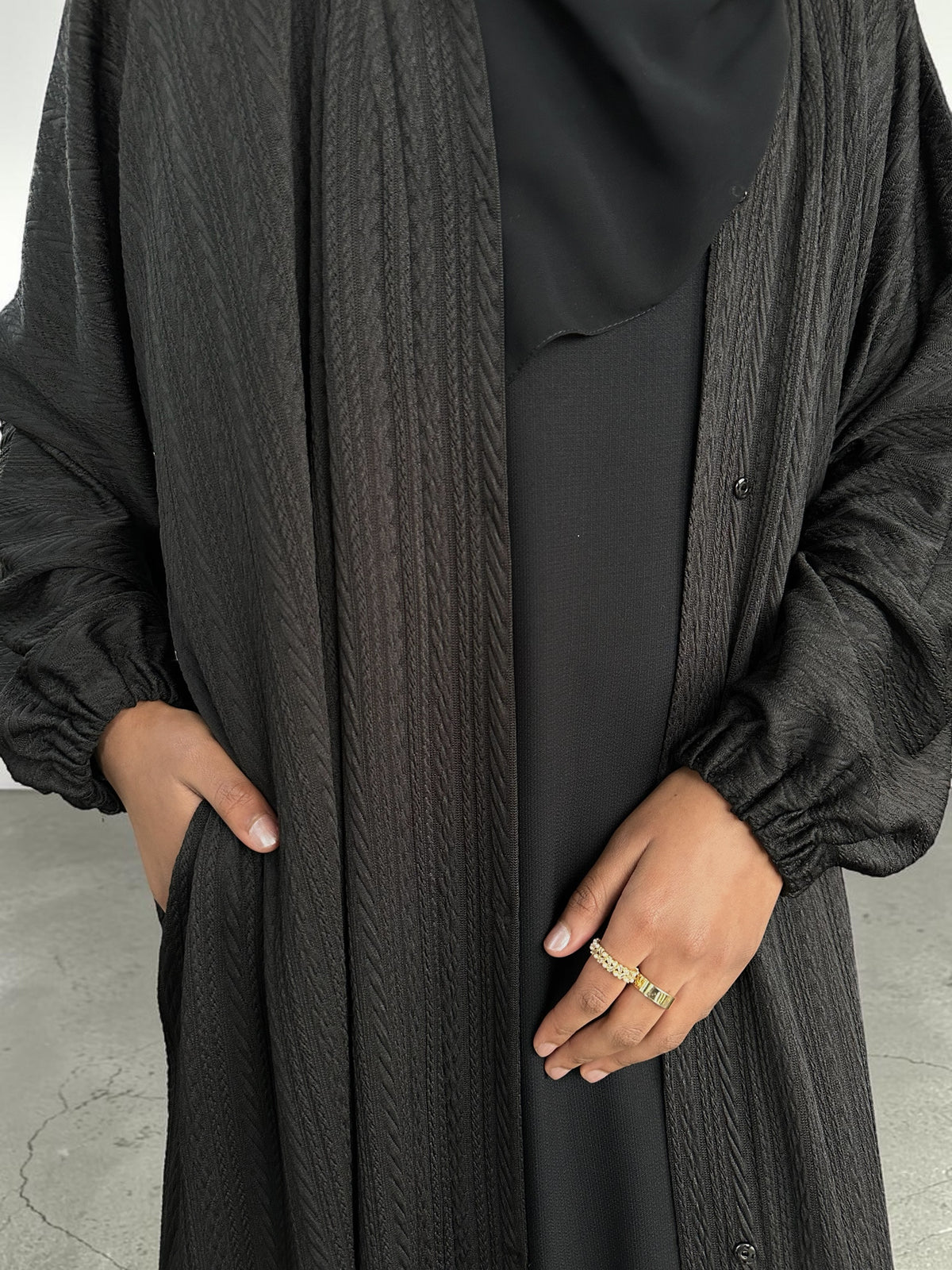 Black Knit Abaya