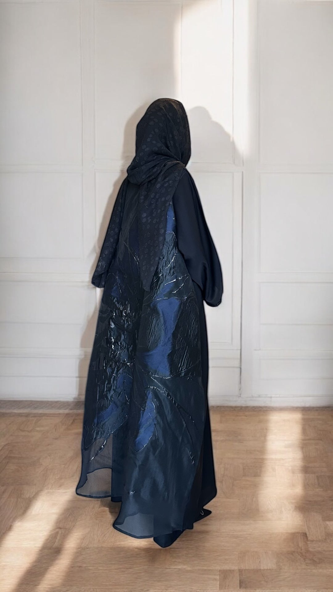 Navy Bloom Abaya