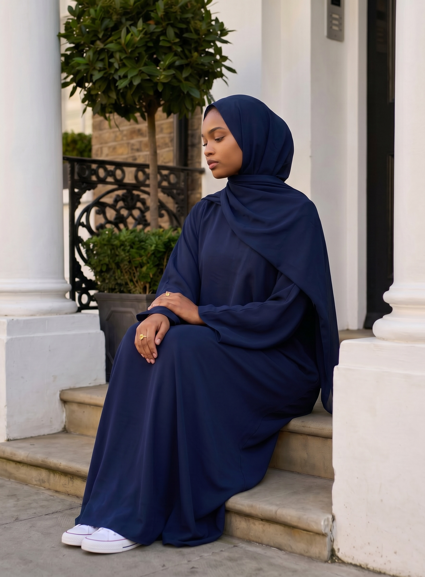 Navy Nada dress (full sleeved)