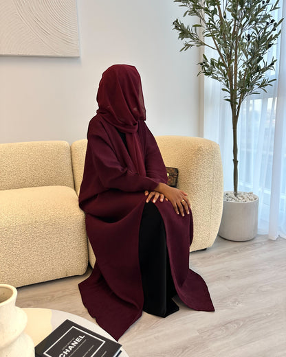 The Burgundy Elegance Abaya Set