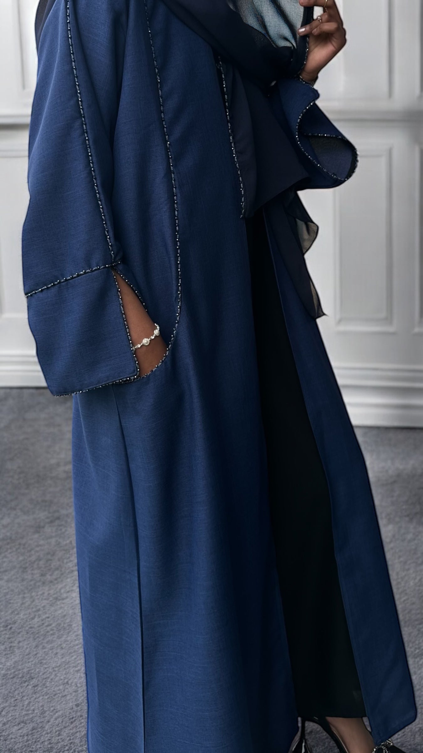 Elegance in Blue Abaya