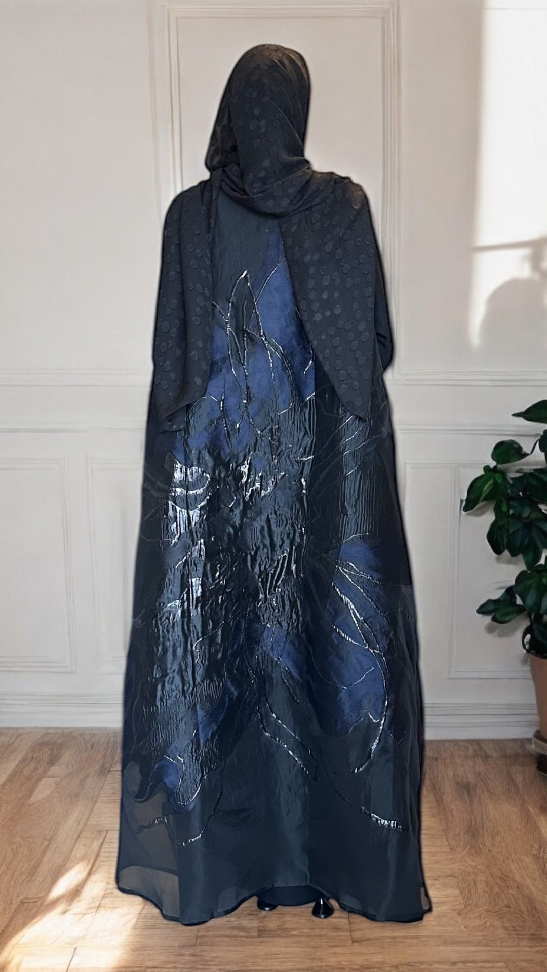 Navy Bloom Abaya