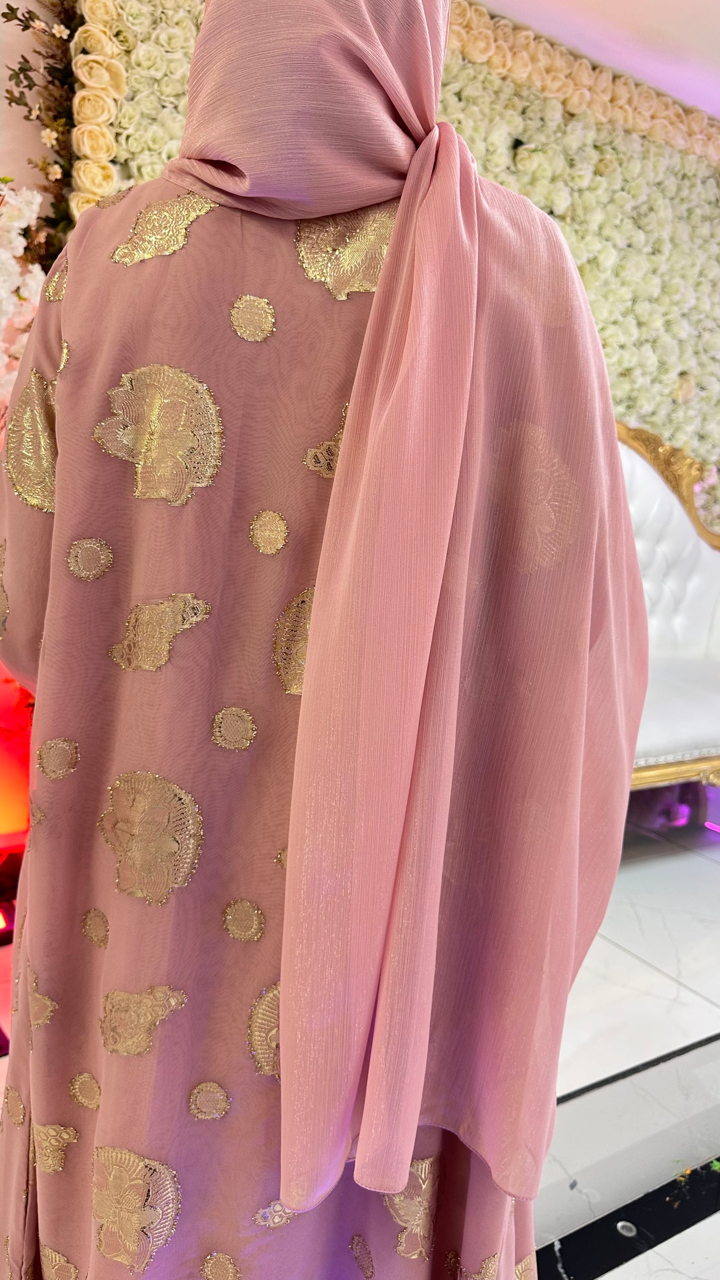 Fleur-de-Luxe Pink Abaya (clearance)