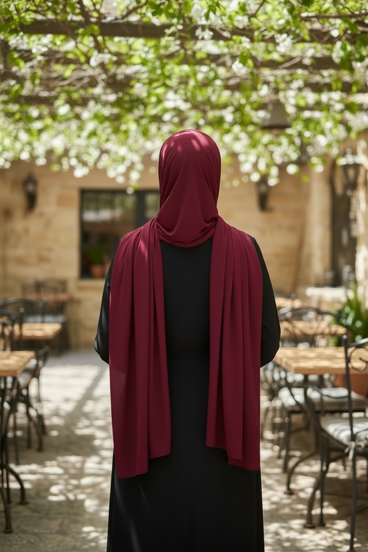 Burgundy Jersey Scarf