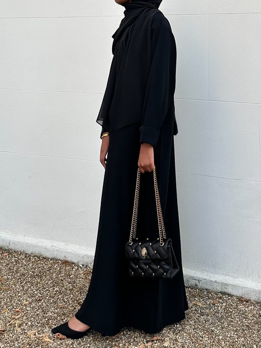Black Elegance Closed Abaya Set