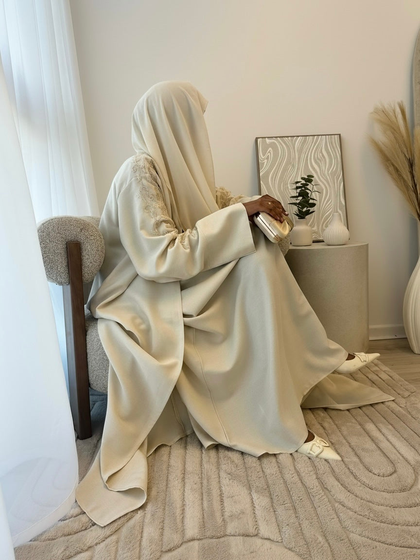 Luxe Embellished Linen Set Slim Cut