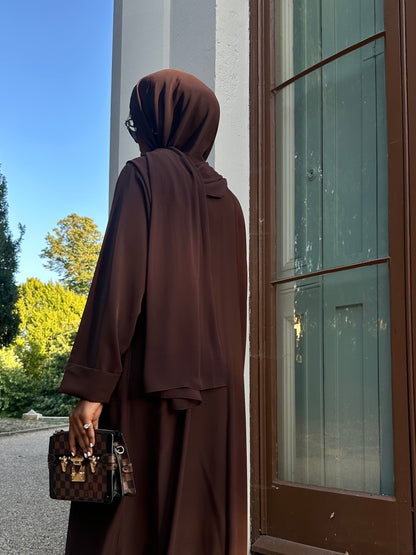Espresso Elegance Abaya Set