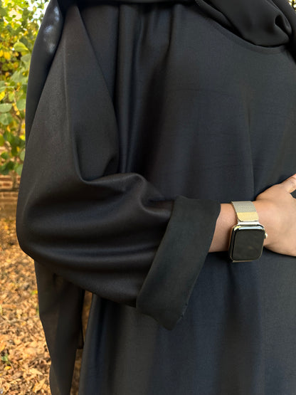 Winter Scuba Suede Closed Abaya Dress