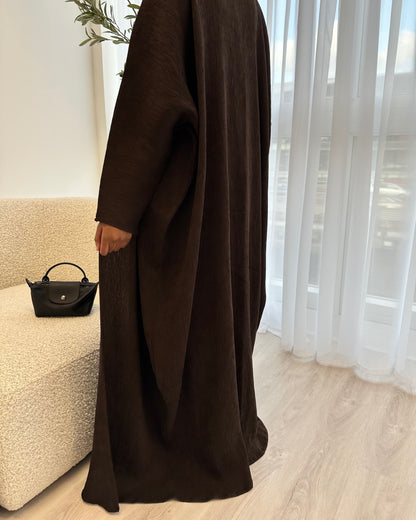 Lumière Charcoal Brown Abaya