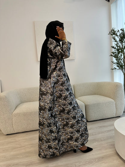 Regal Jacquard Open Abaya