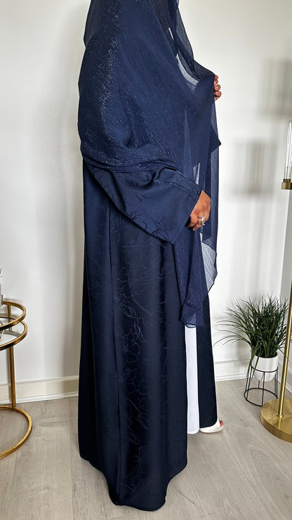 Floral Navy Blue Abaya