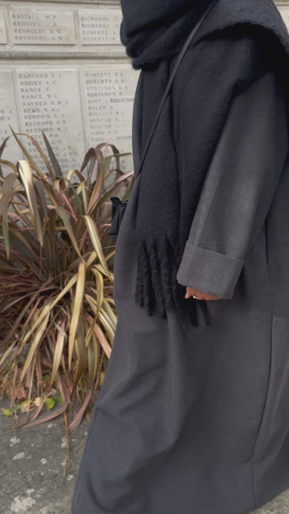 Charcoal Wool Blend Abaya